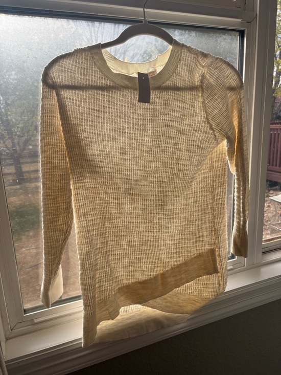 LOFT Sweaters - LOFT Cream Ribbed Long Sleeve Top